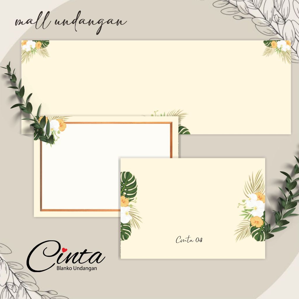 [100pcs] BLANGKO UNDANGAN CINTA 04 | BLANKO UNDANGAN KOSONG RUSTIK ELEGAN