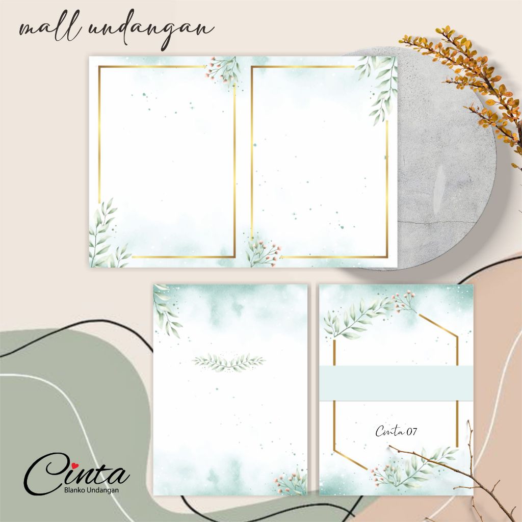 BLANGKO UNDANGAN CINTA 07 | BLANKO UNDANGAN KOSONG RUSTIK ELEGAN (PACK)