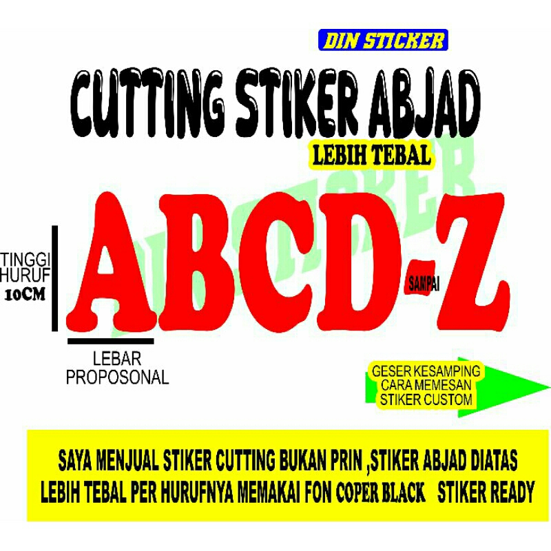 

stiker abjad ukuran 10cm(font lebih tebal ya kk)