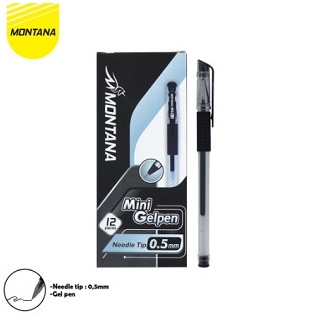 

DIJAMIN BARU 12 PCS 1 LUSIN BALLPOINT MINI GEL PEN MONTANA