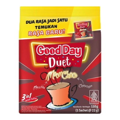 

Good Day Duet Moca Choco Kopi Instan 5 x 22 g