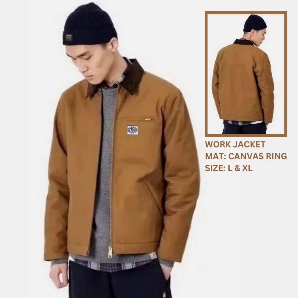 Work Jacket Vintage Original Jaket kanvas Pria Polos Terbaru