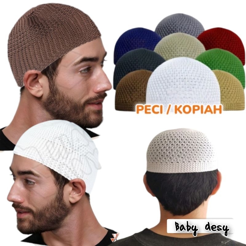 PECI RAJUT POLOS TEBAL / KOPYAH DEWASA / KOPIAH PREMIUM