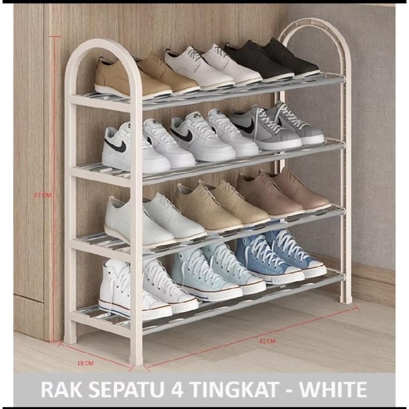 Omah Prabot - Rak Sepatu Zigzag Putih Rak Sepatu Eseteti Rak Sepatu Stainless Rak Sepatu Putih