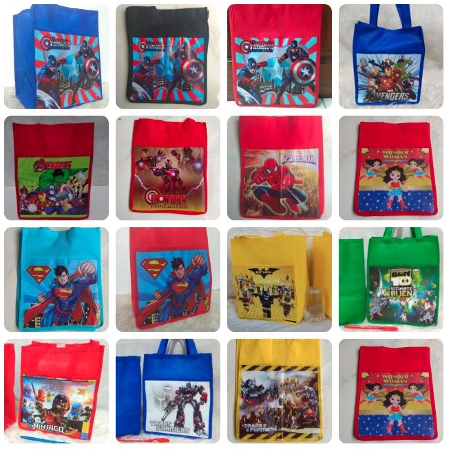 

Tas NK Tema COWOK Spunbond Goodie Bag Souvenir Ulang Tahun Anak Bingkisan Party Gift Birthday