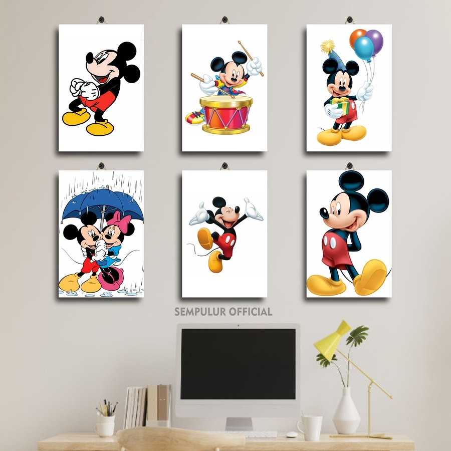 Pajangan Dinding Kamar Cartoon Kartun Mickey Mouse / Pajangan Kamar Cowok / Poster Keren /EUR|KV31I