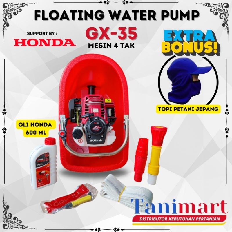 Mesin Siram 4 Tak / Pompa Apung Irigasi 4 Tak / Floating Water Pump 4 Tak / Mesin Sirat 4 Tak / Alat