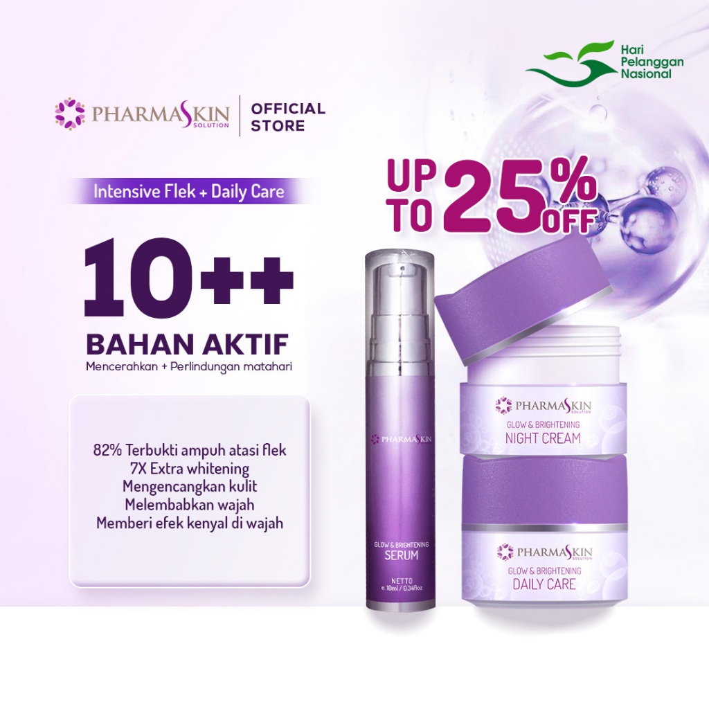 Pharmaskin Solution Paket Treatment Flek Series Siang Malam | Intensive Flek Daily | Pharmaskin Flek