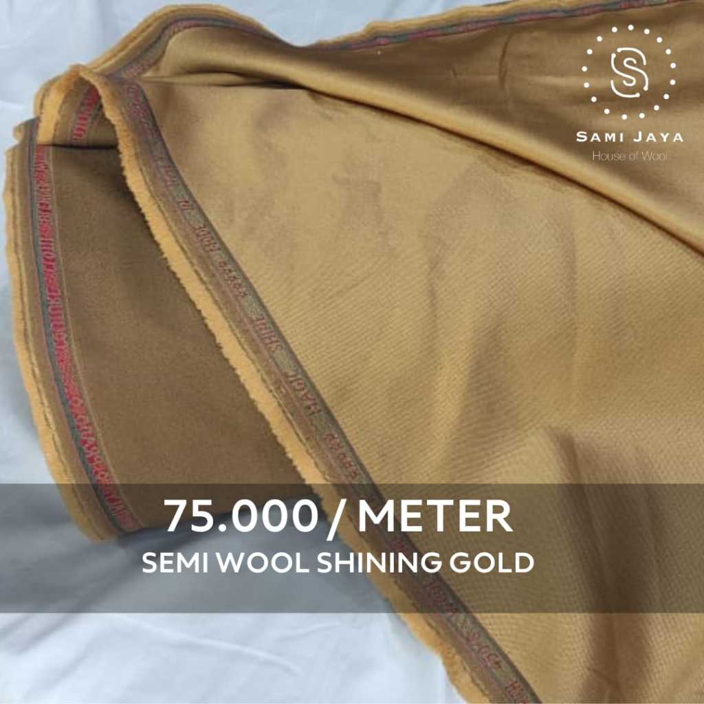 Kain Bahan Jas & Celana Wedding Semi Wool Shining warna GOLD