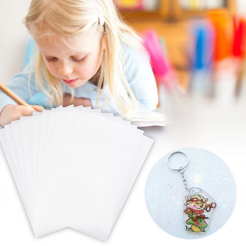 

10pcs paper A4 heat shrink 20x29 cm DIY Heat plastic sheet creative SEMI transparant shrink