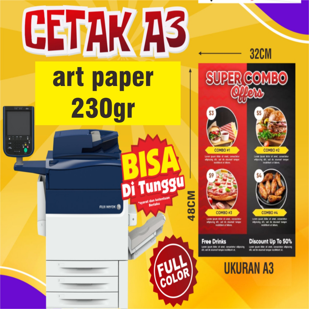 

Cetak Art Paper A3+ - khusus desain siap cetak