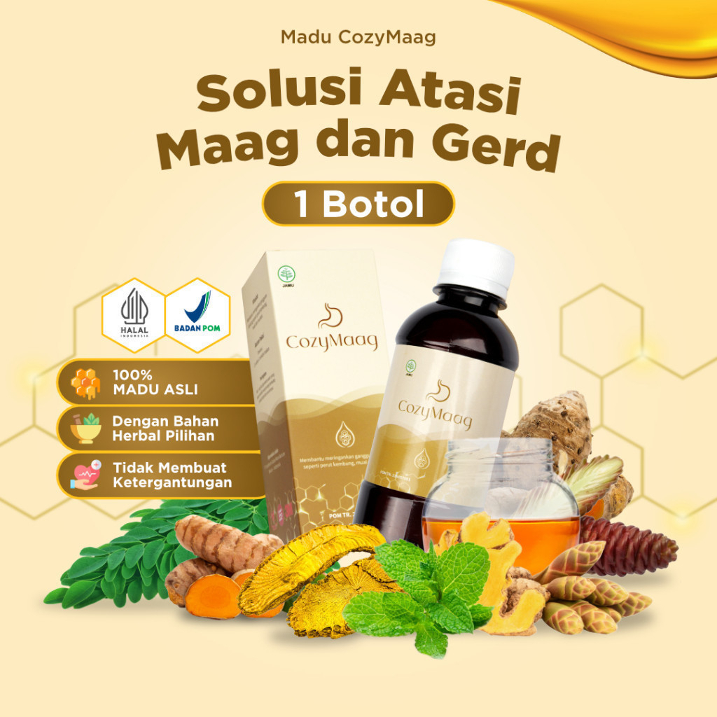 

COZYMAAG [ Best Seller ] Madu Lambung Obat Sakit Maag Adem di Perut Atasi Kembung Mual Muntah