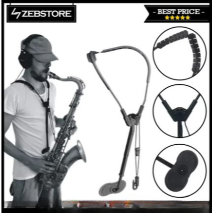 Neck Strap Sandaran Rest Relief Double Shoulder Adjustable Holder Saxophone