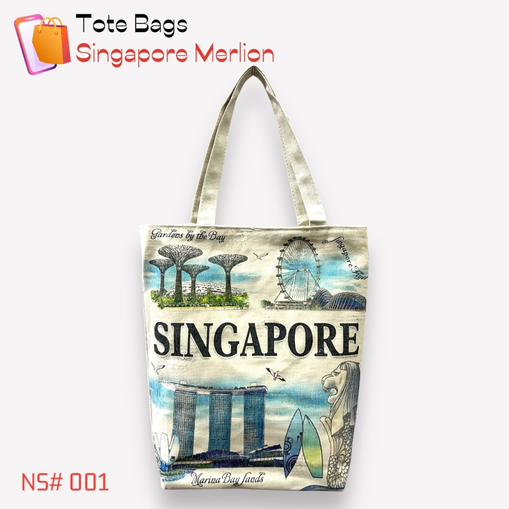 SOUVENIR TAS SINGAPORE MERLION / Tas Kanvas Singapore