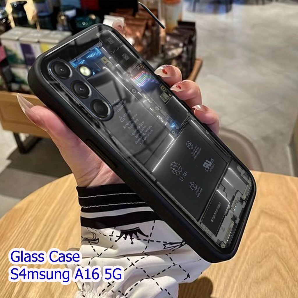 Softcase Glass Kaca Terbaru SAMSUNG A16 5G   - Casing HP SAMSUNG A16 5G - Pelindung HP SAMSUNG A16 5