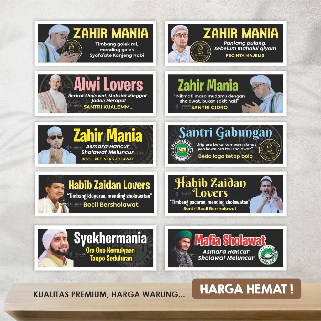 

(isi 45 pcs) Stiker Majelis Syekhermania, Zahirmania, Mafia Sholawat, Habib Zaidan Lover