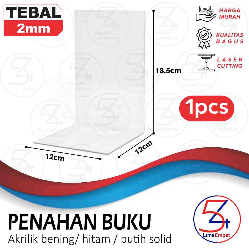 

Akrilik Pembatas Penahan / Pengganjal Buku Acrylic / Book Stand - 2mm