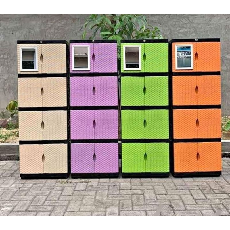 LEMARI PLASTIK MINI BRIO KACA SUSUN 4