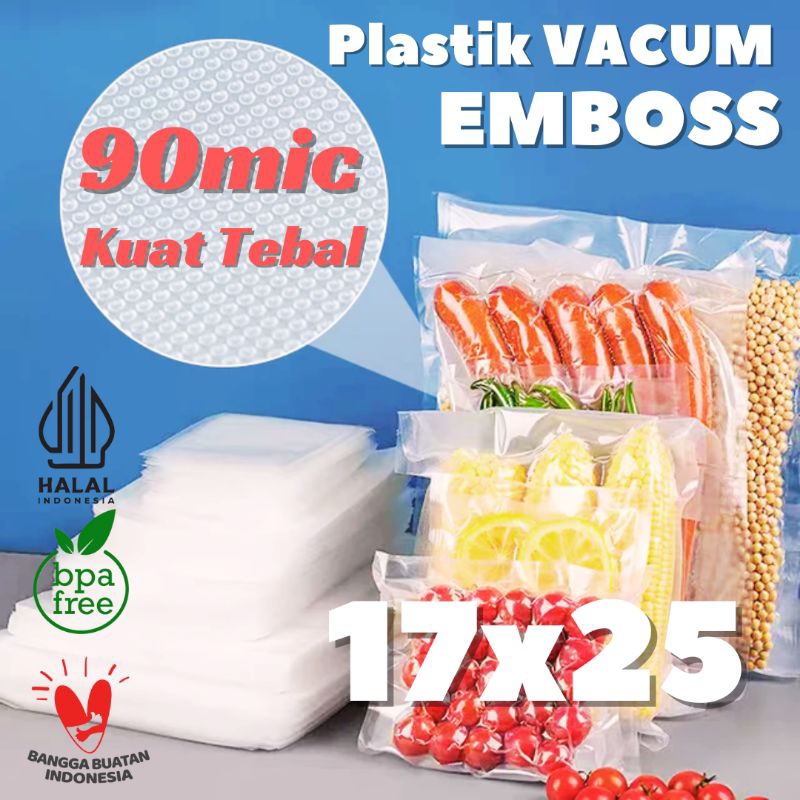 Plastik Vacum EMBOSS Vacuum Vakum Makanan Embossed 17x25
