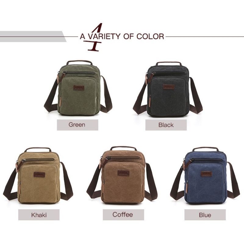 Tas selempang kecil kanvas premium, tas selempang pria dan wanita, tas hp #9031