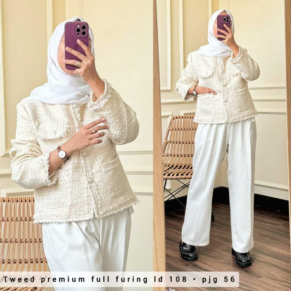 Tweed Blazer | Blazer Tweed | Tweed Blazer Maroon | Blazer Tweed Hitam | Blazer Tweed Korea | Blazer