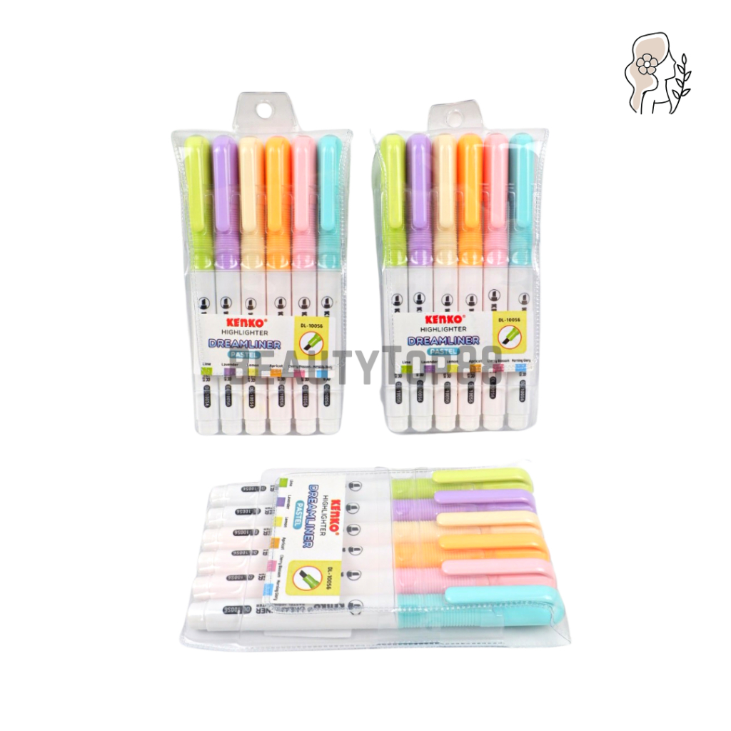 

Highlighter Kenko Dreamliner DL-100S6 Warna Pastel isi 6 pcs [PER SET]
