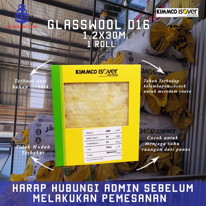 Glasswool Kimmco Isover Density 16 Tebal 2,5 cm