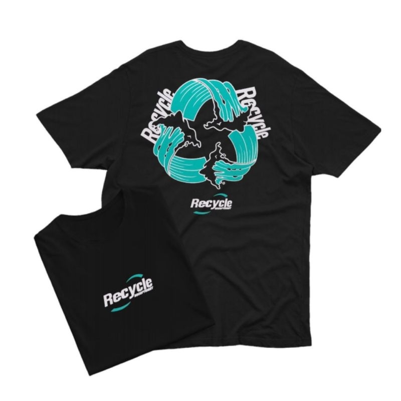 YS KaosDistro Fashionable NoCopyright RECYCLE-Hitam T-shirt Unisex Cotton Combed All Size fit to XL
