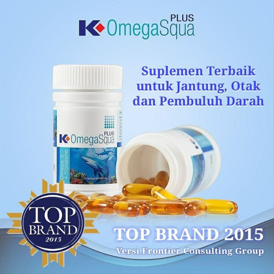 K-Omega Squa Plus Original Suplemen Minyak Ikan Vitamin Untuk Menurunkan Kolesterol Fish Oil Asli