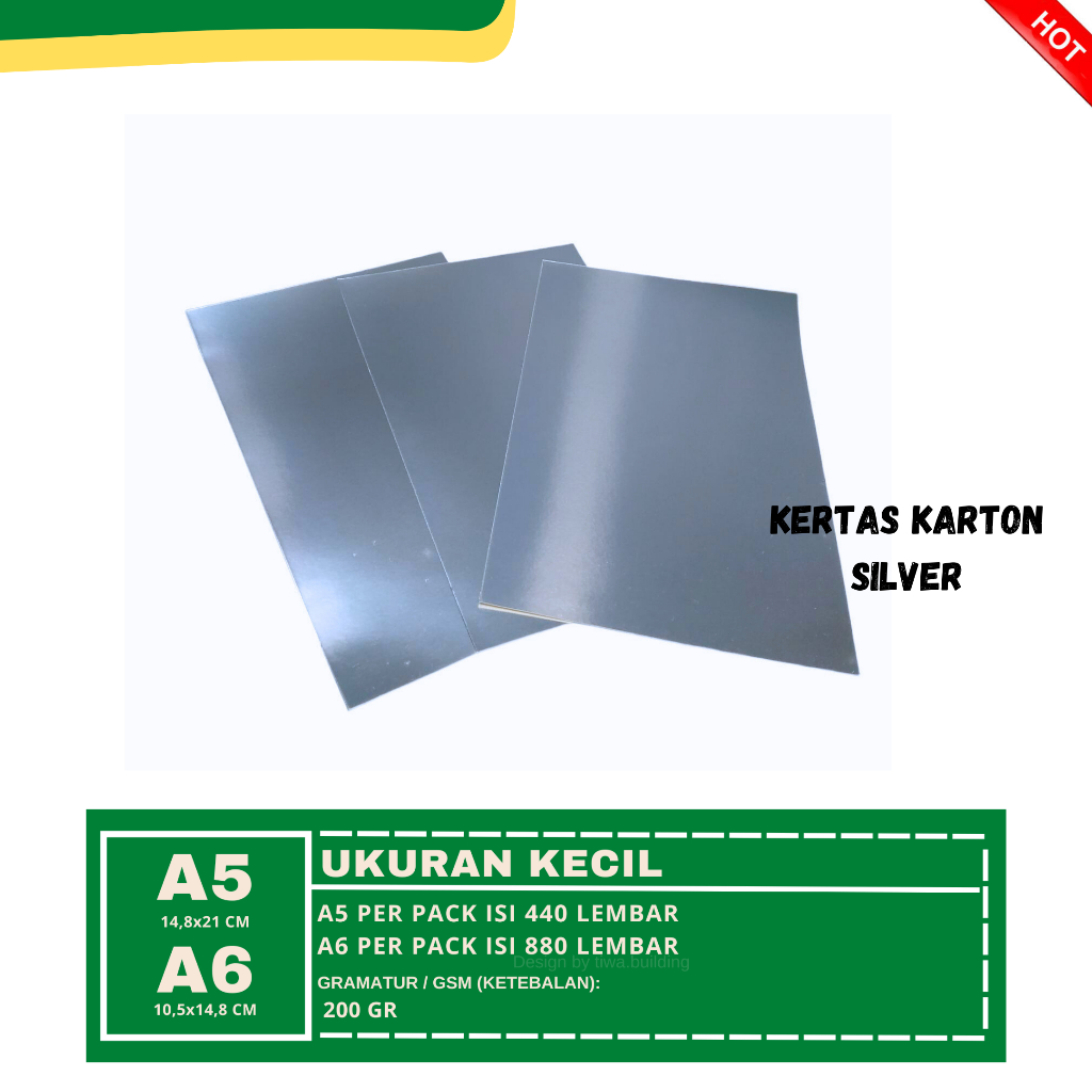 

KERTAS KARTON SILVER A5&A6 PERPACK ISI 440&880 LEMBAR