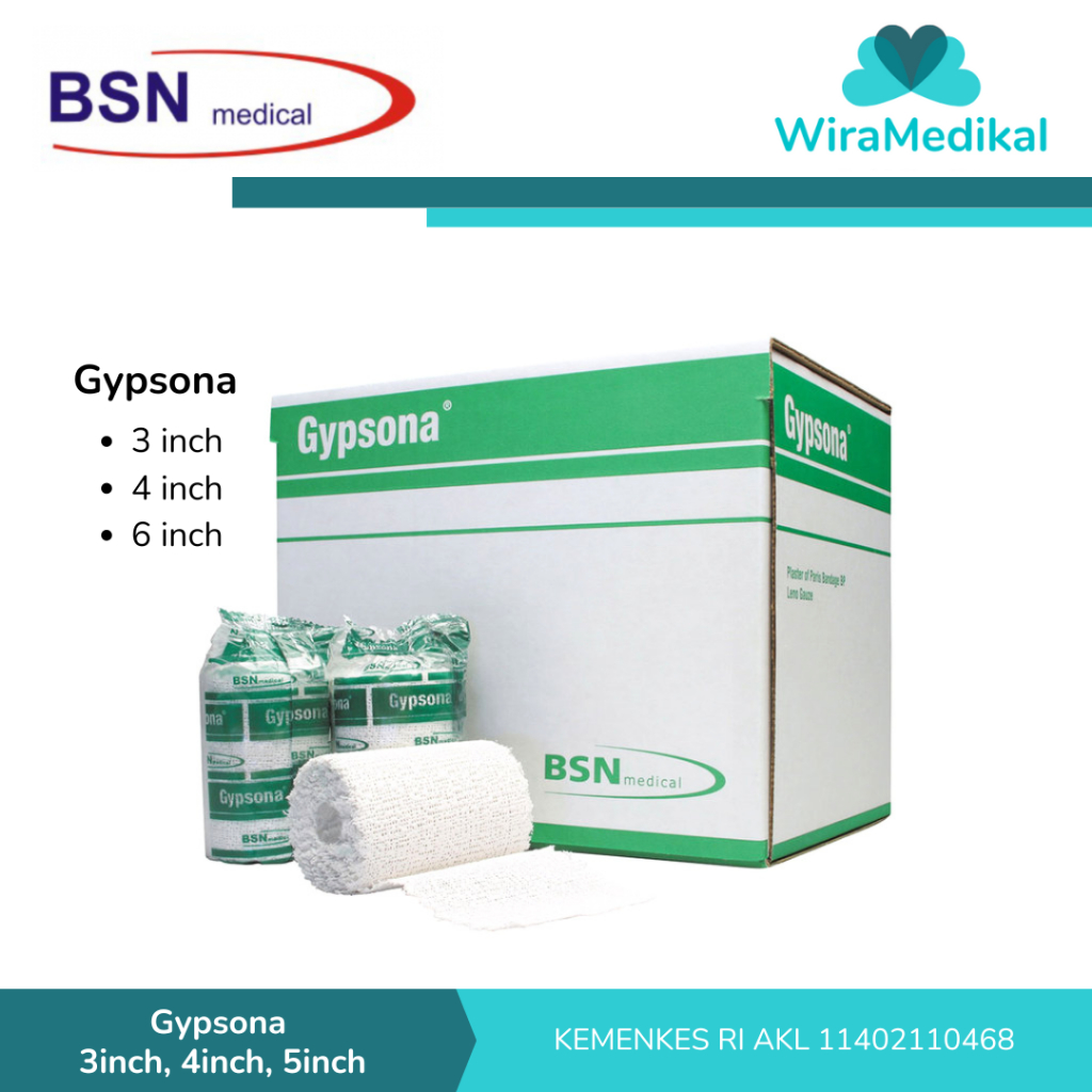 Gypsona 3Inch Gypsona 4Inch Gypsona 6Inch Pembalut Patah Tulang Gypsona BSN 3 inch, 4 inch, 6 inch