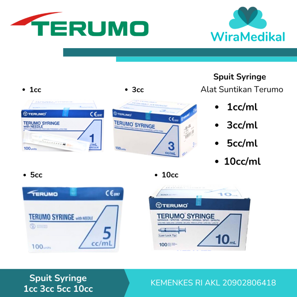 Spuit Syringe 1cc 3cc 5cc 10cc Alat Suntikan Terumo / BOX