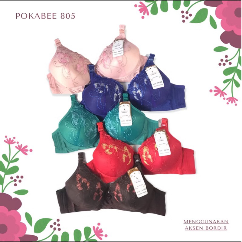 Adinda~ BH BORDIR MOTIF CUP KECIL/ BH XISMIE TANPA KAWAT / BH MURAH BORDIR MOTIF SIZE 34 36 38