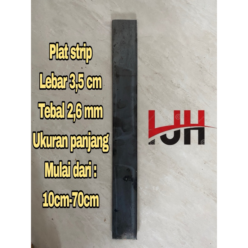 Besi plat strip lebar 3,5cm , tebal 2,6mm .potongan custom panjang dari 10cm-70cm