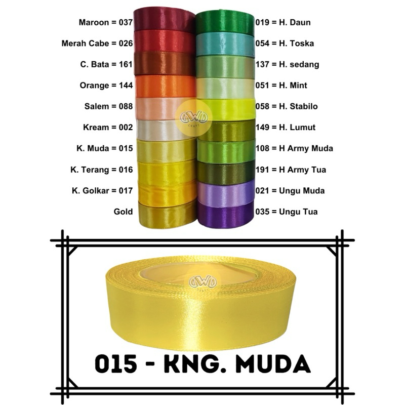

Pita Satin Kuning 1 INCH / 2,5 CM