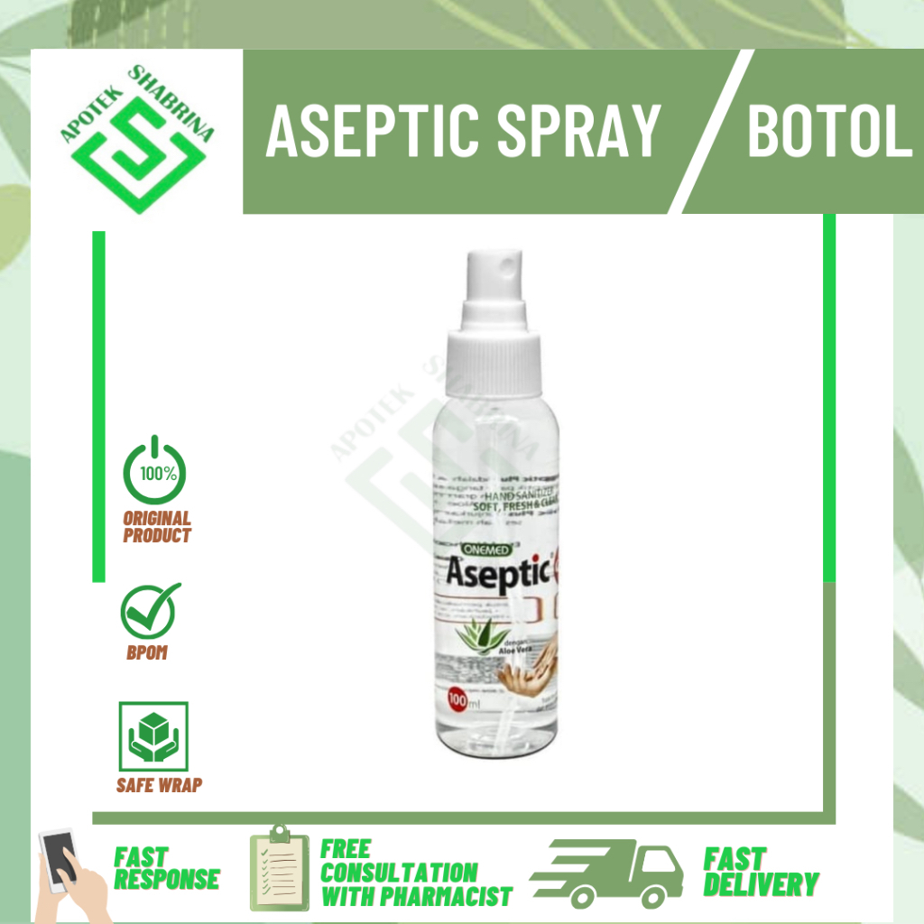 ONEMED ASEPTIC PLUS SPRAY BOTOL 100 ML/ HANDSANITIZER BOTOL / ONEMED ASEPTIC PLUS SPRAY @ 100 ML