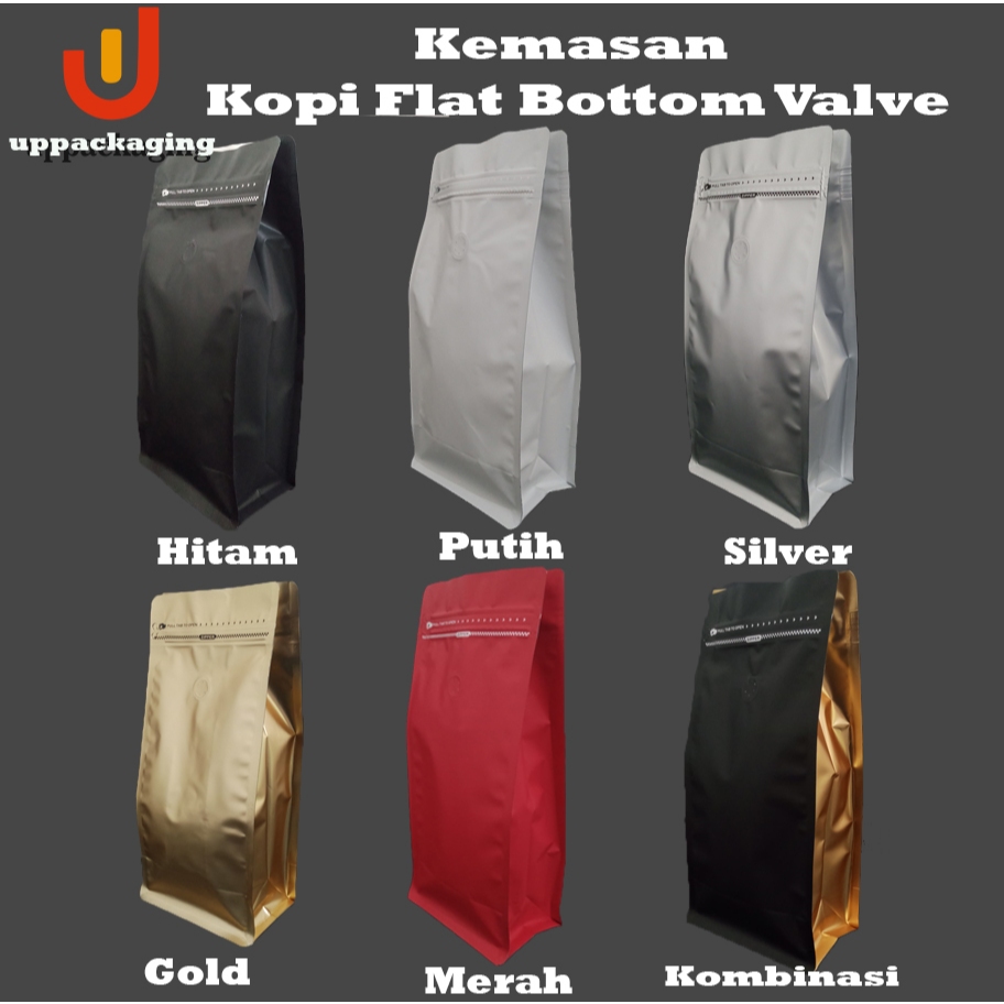 Kemasan Kopi Kemasan Biji Kopi Standing Pouch Flat Bottom VALVE Coffee Kemasan Kopi PREMIUM
