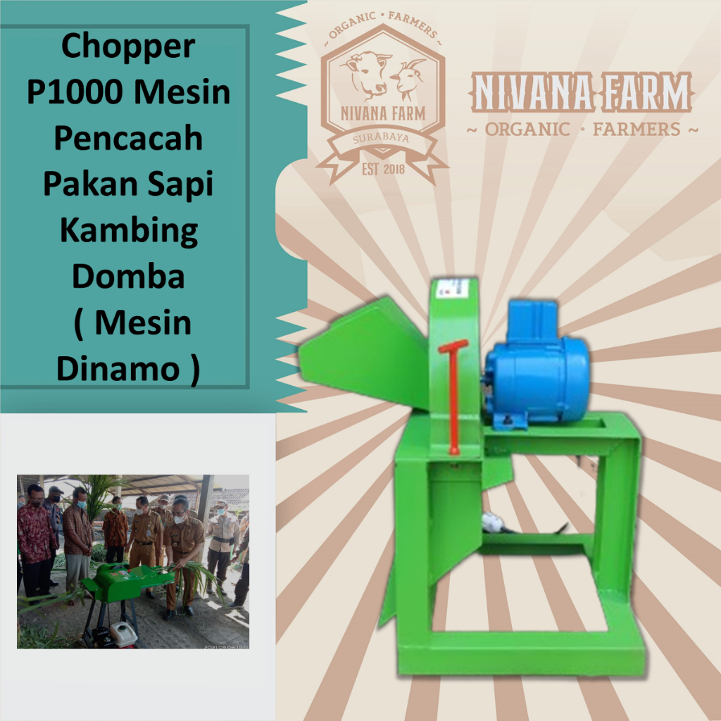 Chopper P1000 Mesin Pencacah Pakan Sapi Kambing Domba   ( Mesin Dinamo )