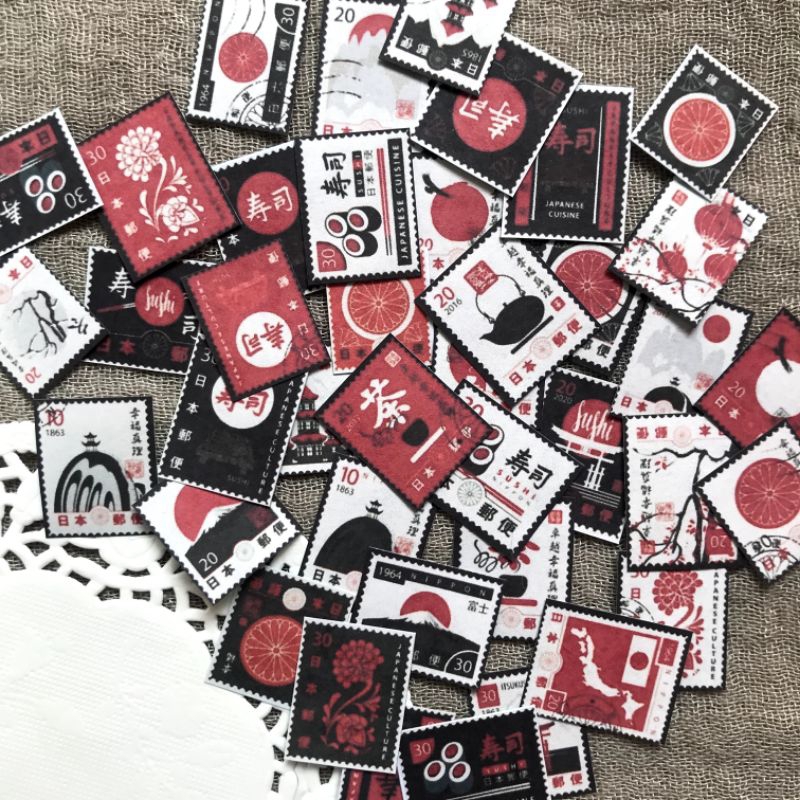 

<japanese postage> 40pcs sticker perangko, sticker, sticker postage, perangko, sticker aestetic, bujo, bullet journal, journal kit