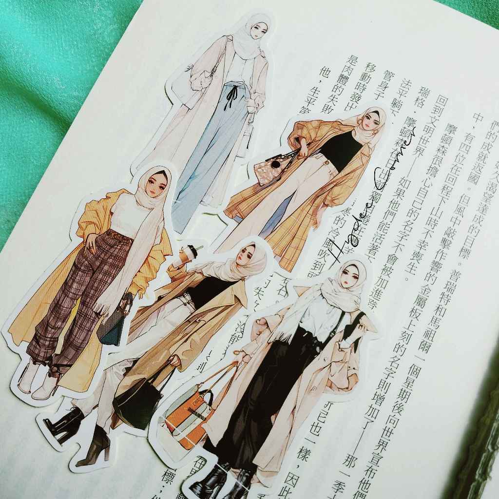 

4 pcs/ sticker hijab edition for journaling scrapbooking / journaling kit