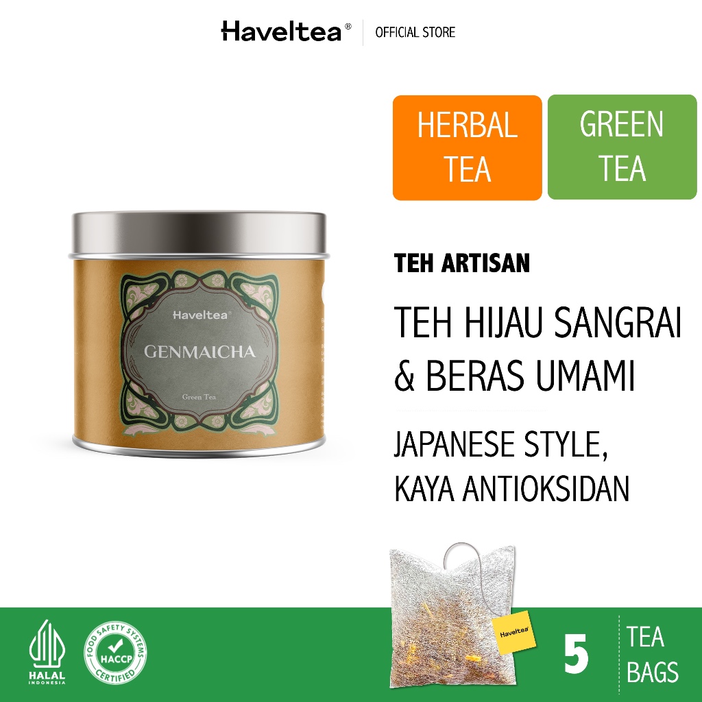 

GENMAICHA | Mini Tin | Haveltea | Teh Hijau Beras Jepang