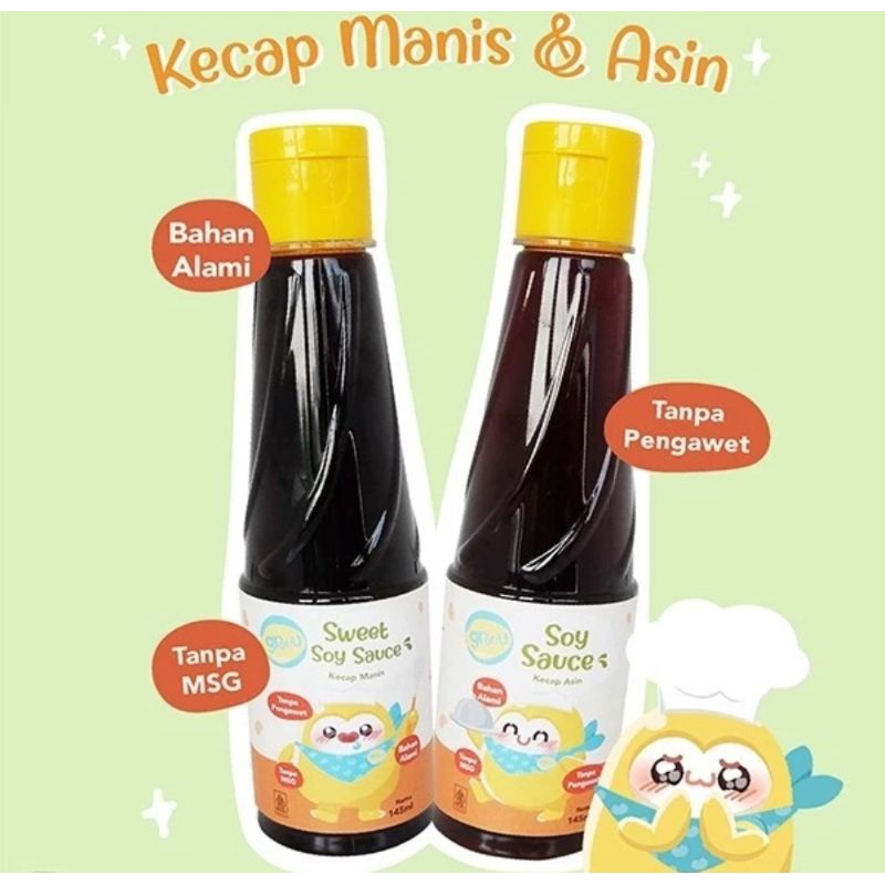 

Grouu Sweet/Soy Sauce 145ml - kecap manis asin mpasi bayi anak