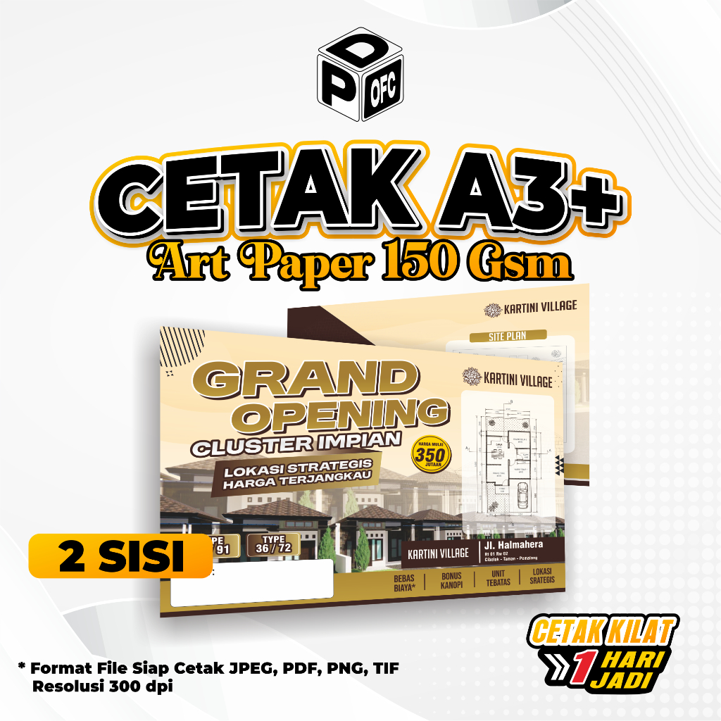 

Art Paper 150 (2 SISI) | Cetak ap150 | Brosur | Pamflet | Cover | Cetak A3+ | Murah | AP150 A3+