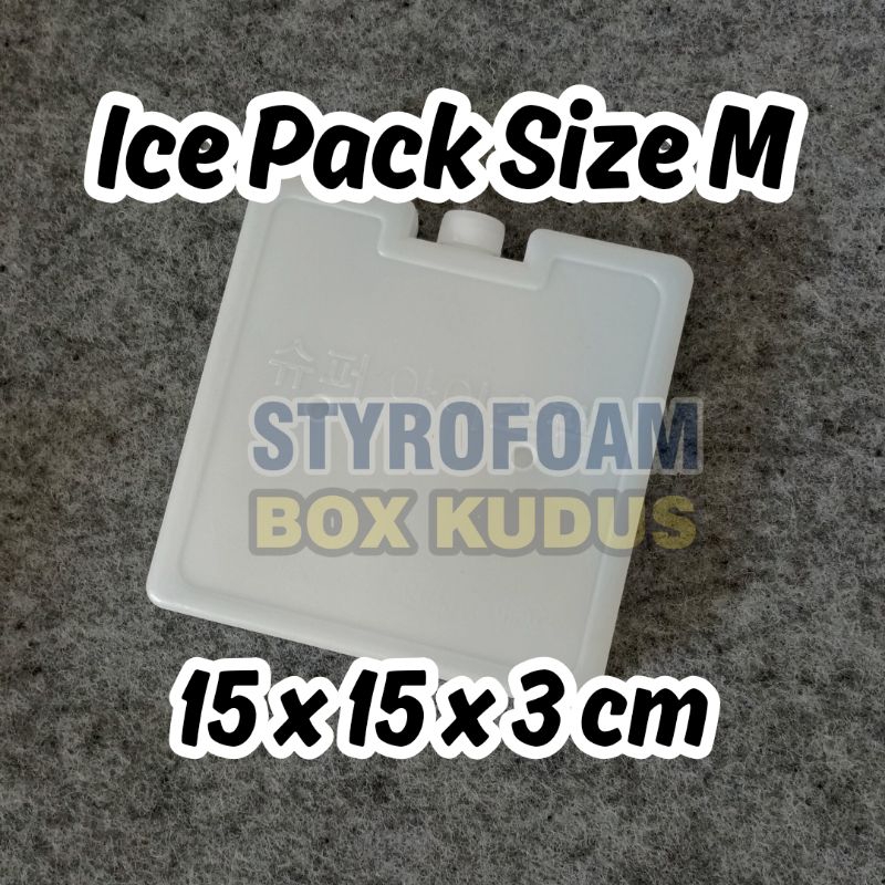 Size M 15x15x3 cm - ICE PACK ATOM BELUM BEKU Ice Gel Pack Reuseable Ice Cooler Bag Ice Jelly Bag Es 