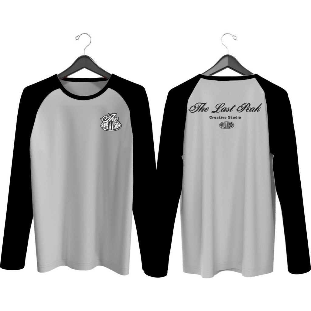 Kaos Atasan Raglan cewek Wanita Lengan panjang Kaos Wanita sablon Vision depan belakang/ Kaos oblong