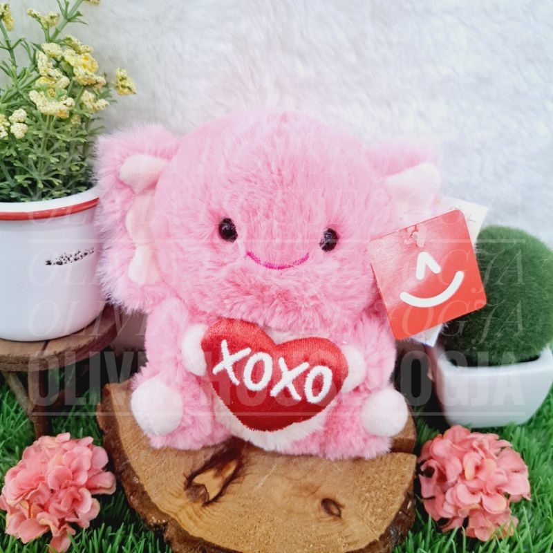 Boneka Axoloth Mini S Isi Pasir Boneka Xoxo Love Boneka Axoloth Pink Chubby