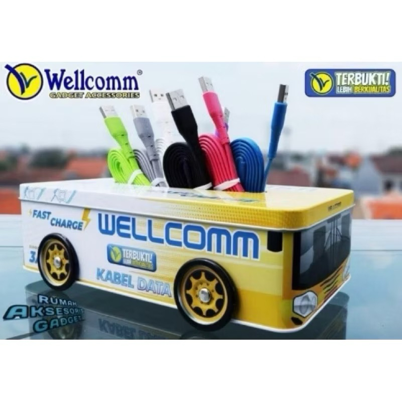 [GROSIR] KABEL DATA WELLCOMM MOBIL USB TO C / USB TO LIGHTNING / USB TO MICRO / TYPE C TO LIGHTNING 