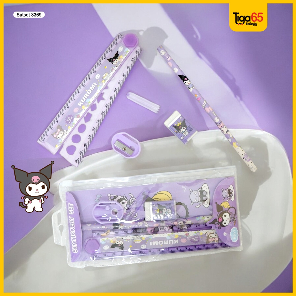 

Pensil Set Paket Alat Tulis Tempat Pensil Sekolah Lucu Kuro #3369 Stationery Set Souvenir Ulang Tahun Anak