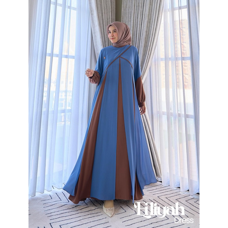 Eiliyah  Dress , Gamis Marevi Original Standar  Jumbo Ori Simple Cantik Polos