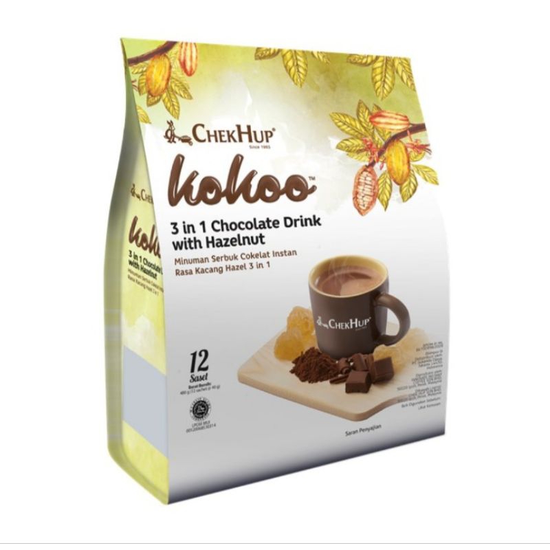 

ChekHup Kokoo 3 in 1 Minuman Cokelat Hazelnut 12 x 40 g
